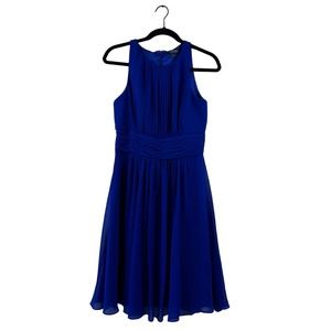 Lauren Ralph Lauren evening chiffon blue dress 6